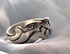 Antik Ring Silber Ornament Ranke floral vegetabiler Dekor Natur Pflanzen