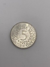 5 DM - Deutsche Mark - Münze - Silberadler - 1972 D - Heiermann