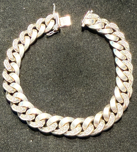Panzer armband 585 - panzer-armband, weißgold