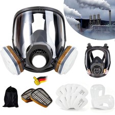 Vollmaske mit 10 Filter Atemschutzmaske Schutzmaske Voll-Gasmaske Lackiermaske