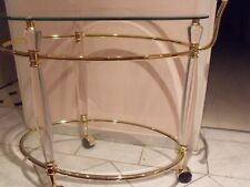 Hochwertige Serviertisch-Beistelltisch Plexiglas + Messing vergoldet -Vintage