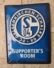 SCHALKE 04 Blechschild SUPPORTERS Bild S04 Poster Pin Fussball Fan Schild Ultras