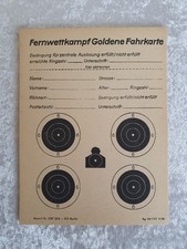 10 Stück Schießscheibe 'Fernwettkampf Goldene Fahrkarte'  GST 30/ A - VLV Berlin