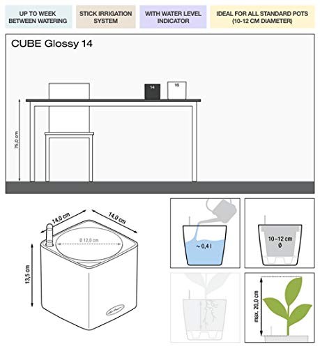 Lechuza cube glossy weiß - 14,