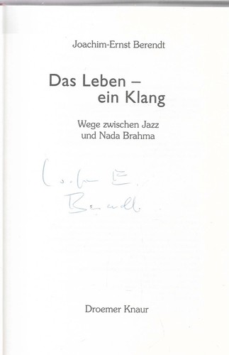 Joachim ernst berendt signiert - berendt,