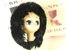  TOSCANA Lamm made Florenz Fell Pelzmütze Mütze 70s TRUE VINTAGE 80s Hat black