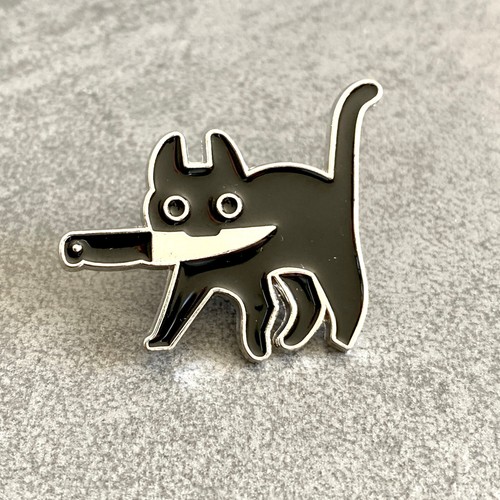 Rebell black cat - black, pin