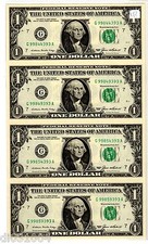 SET 4 Banknoten 1 $ USA