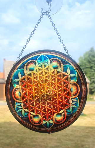 Fensterbild metatron blume des - fensterbild,