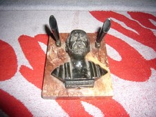 Schreibtischgarnitur Schreibset auf Marmorplatte mit Büste  Sonstiges Deko Antik