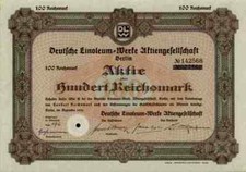 DLW Deutsche Linoleum Werke AG 1933 Bietigheim Nairn Germania Armstrong 100 RM