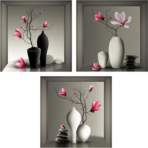Wandaufkleber weiße vase - weiße,