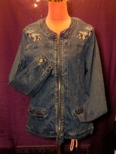 Damen Jeansjacke mit Blumen