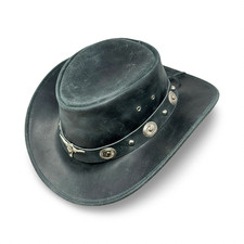 Lederhut Western Cowboy Unisex – Outdoor Hut Reiten, Wandern & Abenteuer Braun