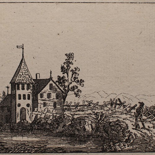 Landschaft mit schloss und - landschaft,
