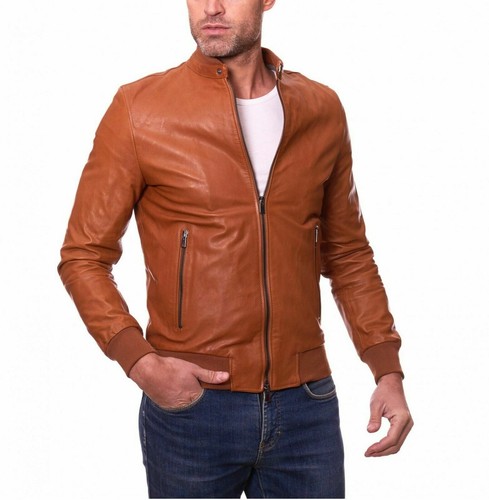 Lederjacke herren hellbraun - lederjacke,