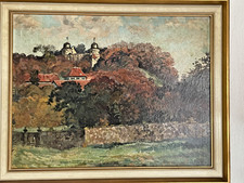 H.Meyer-Moringen Ölgemälde groß "SABABURG mit Vorwerk" Beberbeck Reinhardswald