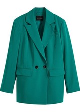 Oversized-Blazer mit Reverskragen Gr. 50 Minzegrün Damenblazer Langarm Jacke Neu