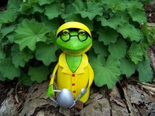 Zaunhocker Regen Frosch Gießkanne  Gartenfigur Dekofigur Gartendeko