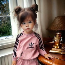 ADIDAS PINK JOGGING SUIT GIRL 2 YEARS JOGGINGANZUG KINDER MIT BRUSTTASCHE