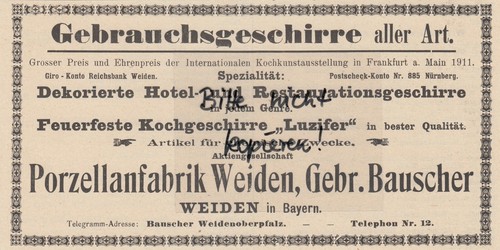 Weiden werbung 1912 - weiden,,