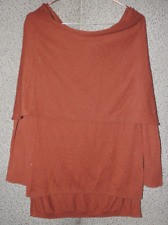 Damen Feinstrickpullover Wasserfall Rostrot Wolle Gr. S Shrinking Violet