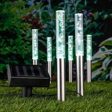 6er Set LED Solarleuchten Solarlampen Gartenleuchten Bubbles