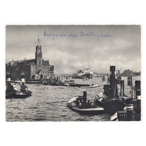 Hamburg hafen mit - ak, /