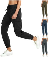 Damen Cargo Jogger Hose Outdoor Sporthose Trainingshose Freizeithose Laufhose