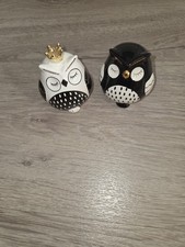 Dekoration-2 kleine Eule aus Keramik