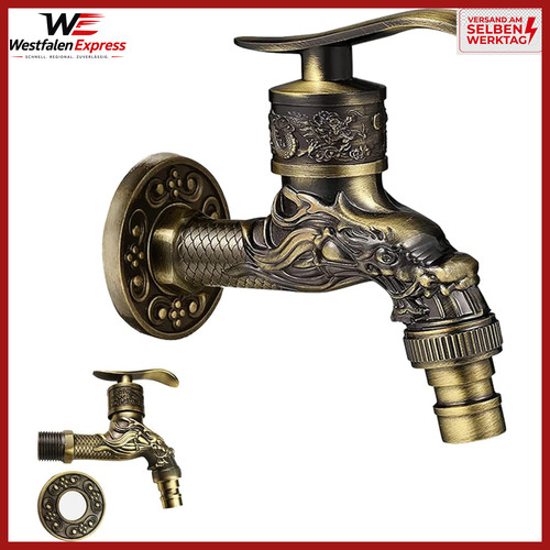 Wasserhahn drache geschnitzt - wasserhahn,