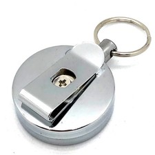 VOLLMETALL Ausweishalter Skipasshalter Ausweisjojo Gürtelclip Schlüsselanhänger