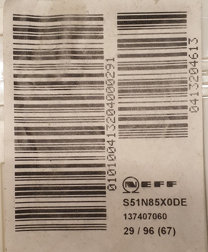 Neff s51n85x0de ersatzteile - neff,