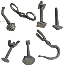 Einzelteile antik geschmiedet Schraube Nagel Haken alt Rosette Eisen