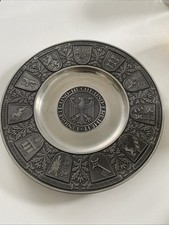 Historischer Zinn Wandteller "Einigkeit und Recht und Freiheit" Bundesadler