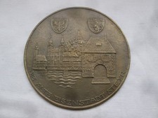 Reliefbild Bronzeguß - Eisenstadt Steyr - Josef Diethör - 1960 - Platte d.16,5cm