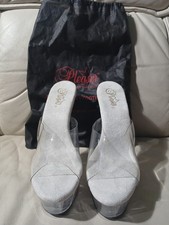 Original Pleaser Sexy Footwear Plateau Pantoletten Klar High Heels Schuhe Damen