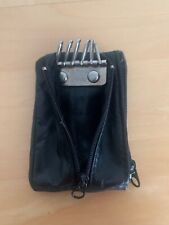 Leder Schlüsseltasche Schlüsseletui Schlüsselmappe Etui schwarz
