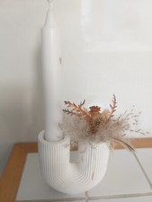 Wohnung Deko Kerze Trockenblumen Weiss Gebogen Tolle Form