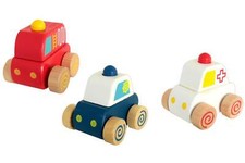 EICHHORN Holz Autos 3 tlg