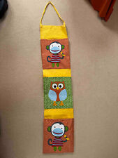 Wand-Utensilo Hängeregal Hängetaschen für Kinder Eule Affe Biobaumwolle