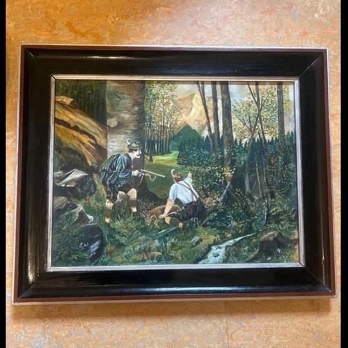 Gerahmtes wandbild jagdmotiv - gerahmtes,