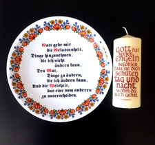 Porzellanteller & Kerze Set – Gelassenheitsgebet + Psalm 91,11 – Bauscher Weiden