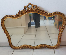 Schöner Spiegel Goldfarbener Barockrahmen 69 x 86 cm antik 