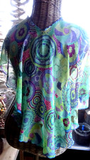 Chicer bunter Sommerponcho leicht und luftig für den Strand All size  GANZ NY
