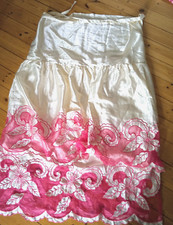 wickelrock maxirock weiß rosa festlich afrikanisch orient M-XL + Zugabe Oberteil