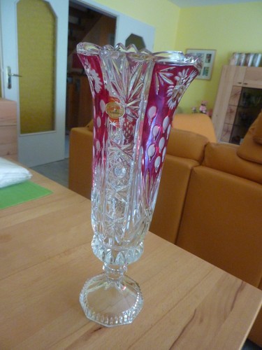 Vase bleikristall 34cm groß - vase,