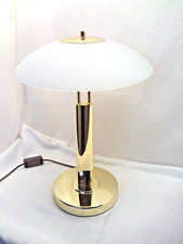 Tischlampe TCM Tischleuchte 2. flammig Gold farb. Glas Schirm Beistelltischlampe
