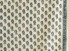 Indisch Creme Hand Blockdruck