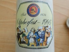 2 Paulaner Bierkrüge Jahrgangskrug Oktoberfest 1995 und 2004 München Wiesenkrug